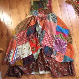 Silk patchwork skirt/dress ✨